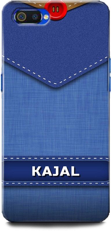 WallCraft Back Cover for Realme C2, RMX1941 KAJAL NAME, K LETTER, BLUE, JEANS, ALPHABET, DESIGN  (Multicolor, Dual Protection, Pack of: 1)
