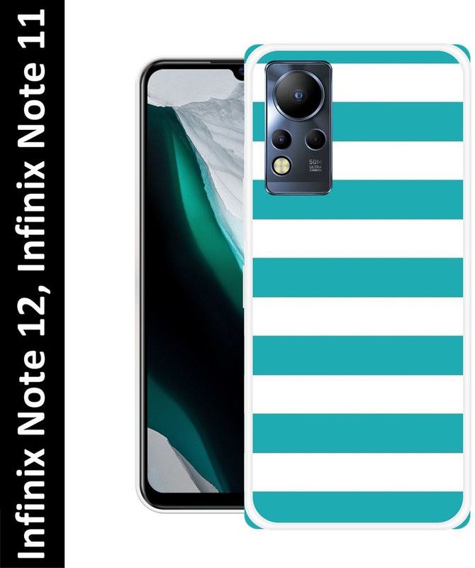vaidik Back Cover for Infinix Note 12, Infinix Note 11  (Blue, White, Silicon, Pack of: 1)