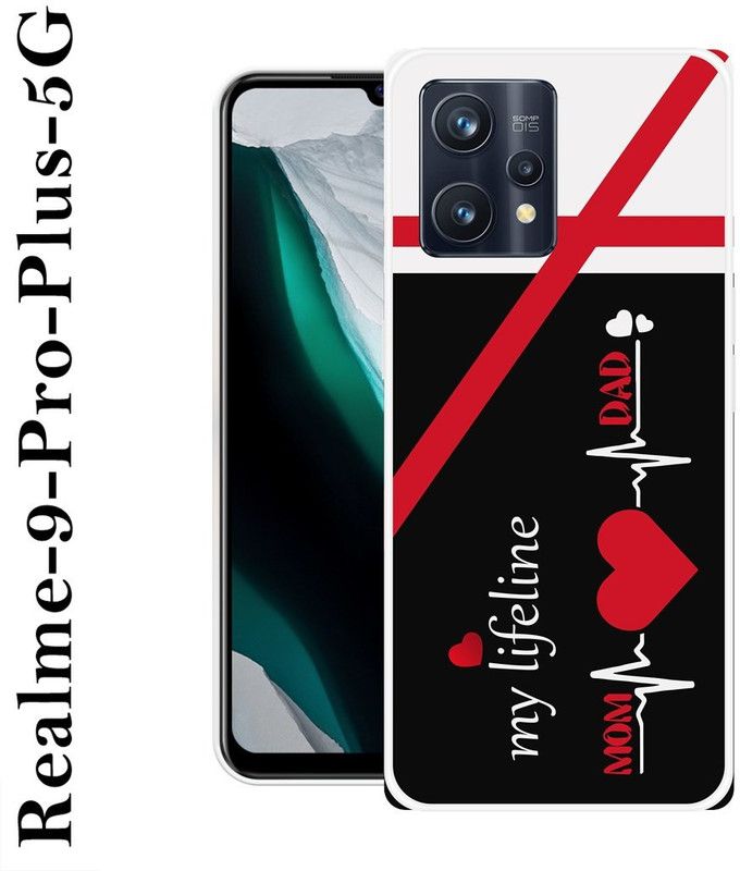 KLC Back Cover for Realme 9 Pro Plus 5G  (Black, Red, Silicon)
