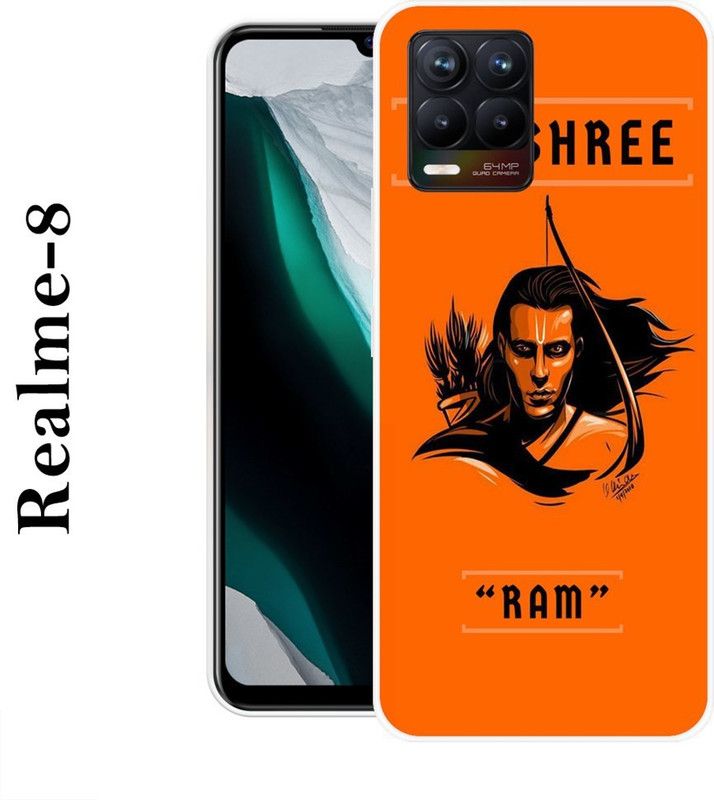 PALWALE BALAJI Back Cover for Realme 8  (Black, Orange, Grip Case, Silicon)
