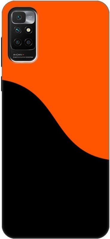 Caseroy Back Cover for Mi Redmi 10 Prime  (Orange, Black, Silicon, Pack of: 1)