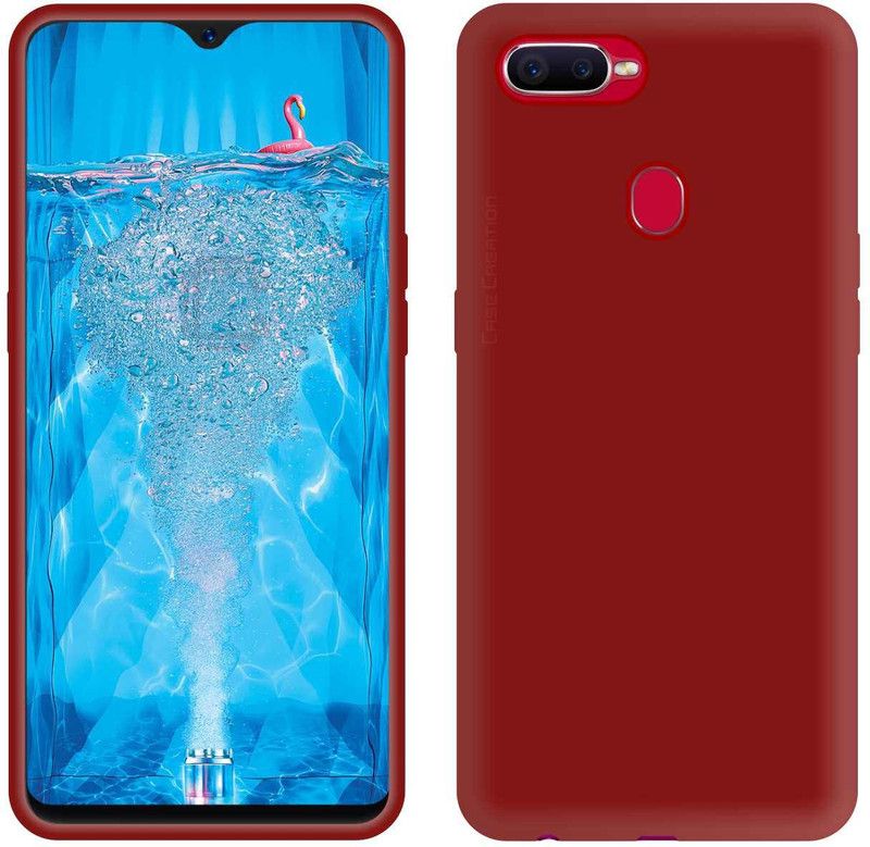 CASE CREATION Back Cover for Oppo F9 6.3-inch 2018  (Red, Waterproof, Silicon, Pack of: 1)