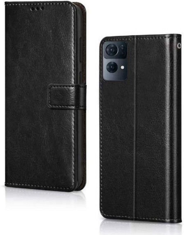 RidivishN Flip Cover for OPPO Reno7 Pro 5G  (Black, Shock Proof, Pack of: 1)