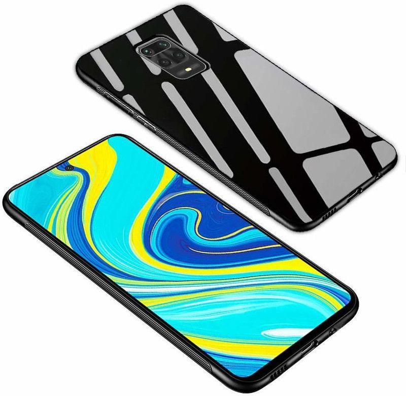WoodForest Back Cover for Redmi Note 10 Lite Luxury Toughened Glass Cover  (Black, Grip Case, Pack of: 1)