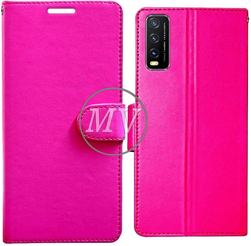 MV Back Cover for Vivo Y20  (Pink, Cases with Holder, Pack of: 1)