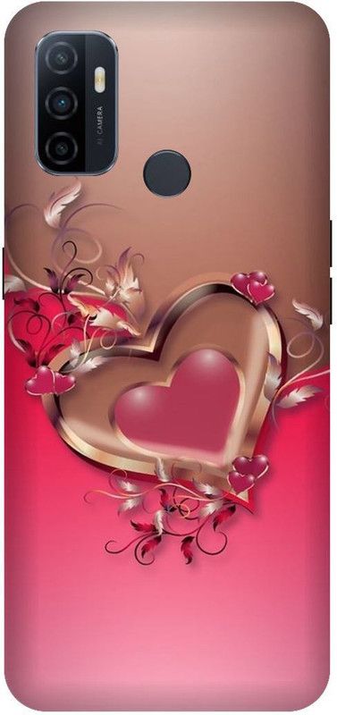 UMPRINT Back Cover for Oppo A33/Oppo CPH2137 Pink Heart Love Printed Back Cover  (Multicolor, Hard Case, Pack of: 1)