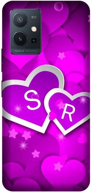 3D U PRINT Back Cover for IQOO Z6 (5G) ,IQOOI2127 , SR, S LOVES R, NAME, LETTER, ALPHABET, SR LOVE  (Pink, Hard Case, Pack of: 1)