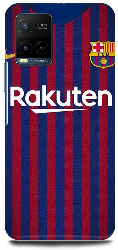 play fast Back Cover for Vivo Y33T, V2146 RAKUTEN, FCB, BARCELONA  (Purple, Hard Case, Pack of: 1)