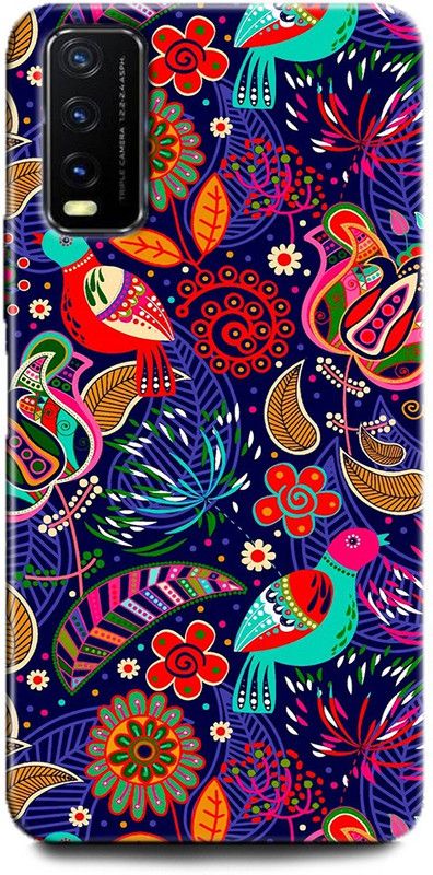 INDICRAFT Back Cover for Vivo Y12G, V2068 COLOURFUL, FLOWERS, MANDALA, ORNAMENT,ABSTRACT ART, TEXTURE  (Multicolor, Dual Protection, Pack of: 1)