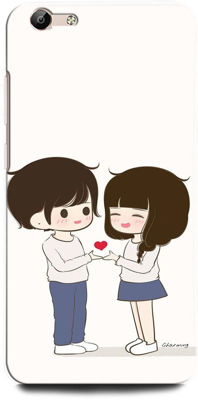 ORBIQE Back Cover for Vivo Y67 GIRL, BOY, LOVE, ANIME, COUPLE, HEART  (Multicolor, Hard Case)
