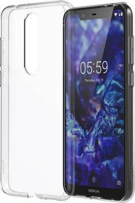 NIMMIKA ENTERPRISES Back Cover for NOKIA 5.1  (Transparent, Shock Proof, Silicon, Pack of: 1)
