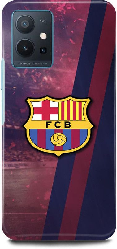 play fast Back Cover for Vivo T1 5G, V2141 FCB, BARCELONA, LOGO, SIGN  (Purple, Hard Case, Pack of: 1)