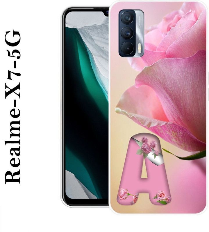 REALKING Back Cover for Realme X7 5G  (Pink, White, Grip Case, Silicon)