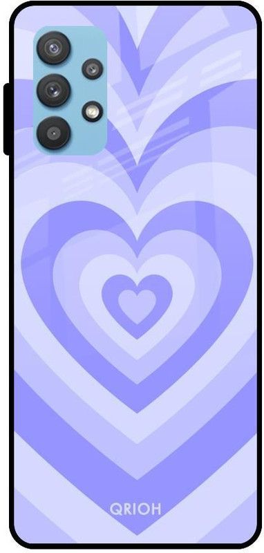 QRIOH Glass Back Cover for Samsung Galaxy A52  (Multicolor, Grip Case, Silicon, Pack of: 1)
