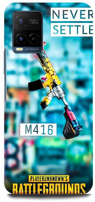 JUGGA Back Cover for Vivo Y21T, V2135, PUBG, KAR98, M416, AKM, AWM, DP28 FREE FIRE,GUN  (Blue, Hard Case, Pack of: 1)
