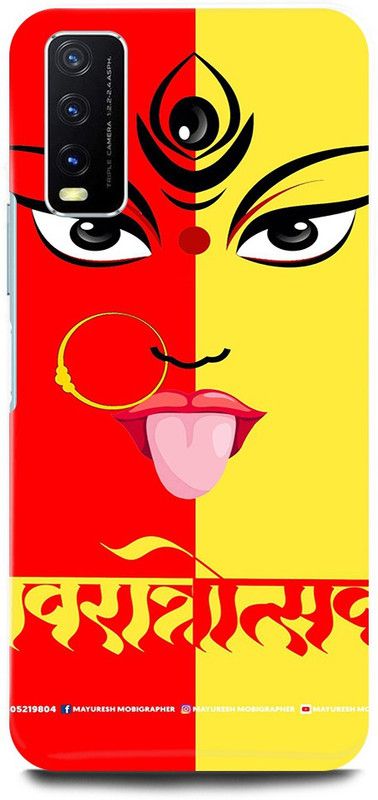 play fast Back Cover for Vivo Y20, V2029 DURGA, MATA, JI, NAVRATRI  (Red, Hard Case, Pack of: 1)