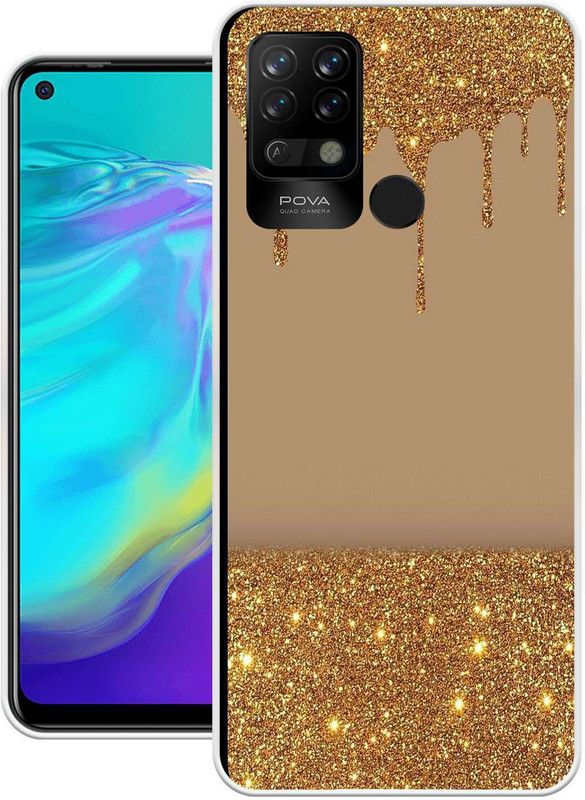 BAILAN Back Cover for Tecno Pova  (Gold, Grip Case, Silicon, Pack of: 1)