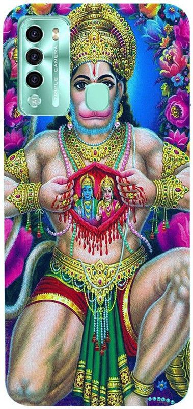 Golden Mask Back Cover for Itel Vision 2 Lord Hanuman with Sita Ram  (Multicolor, Waterproof, Silicon, Pack of: 1)