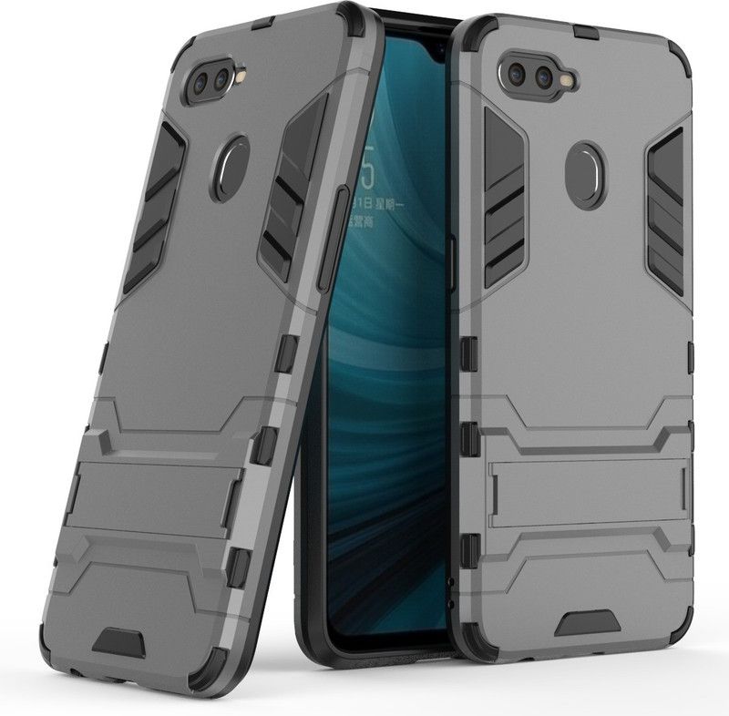 Zobrix Back Cover for OPPO A7, Oppo A5s, Oppo A12  (Grey, Shock Proof, Pack of: 1)