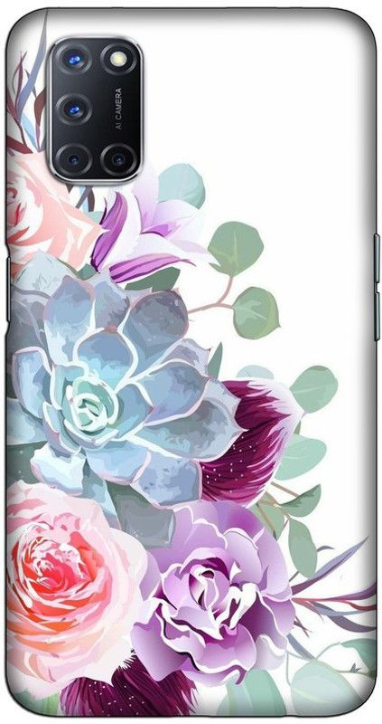 CROKIAN Back Cover for OPPO A52 Flowers Design Back Cover  (Multicolor, Hard Case, Pack of: 1)