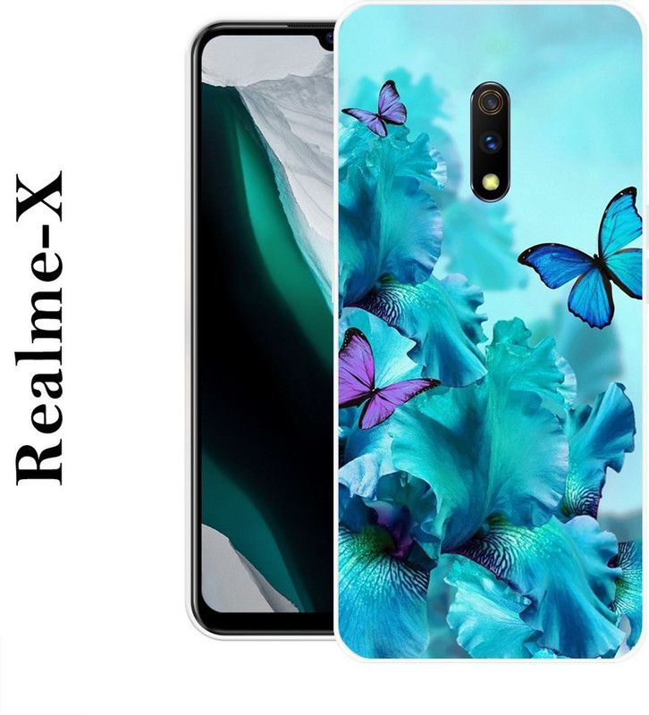 KUDI Back Cover for Realme X  (Blue, Silicon)