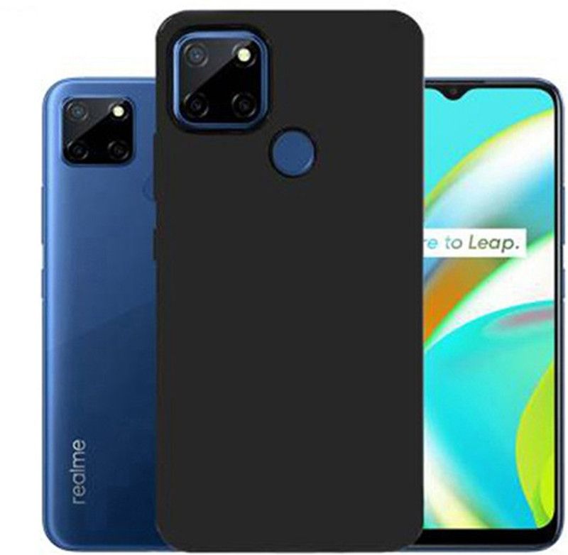 Stunny Back Cover for Realme C12  (Black, Grip Case, Pack of: 1)