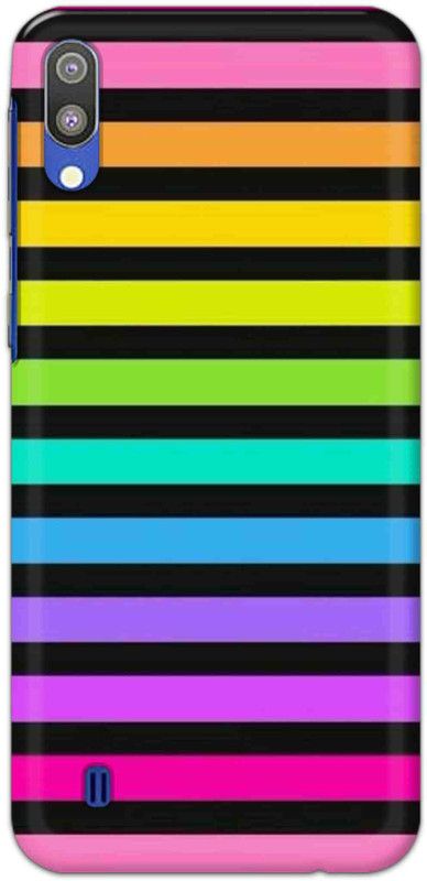 NDCOM Back Cover for Samsung Galaxy M10 Hyper Rainbow Stripes Printed  (Multicolor, Hard Case, Pack of: 1)