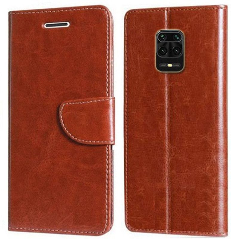 Nuvak Flip Cover for POCO M2 Pro, Redmi Note 9 Pro, Redmi Note 9 Pro Max, Redmi Note 10 Lite  (Brown, Magnetic Case, Pack of: 1)