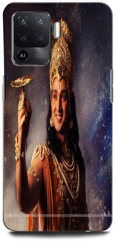 ORBIQE Back Cover for OPPO F19 Pro CPH2285 KRISHNA GOD, KRISHNA KANHIYA, FLUTE, SUDARSHANA CHAKRA  (Multicolor, Hard Case, Pack of: 1)