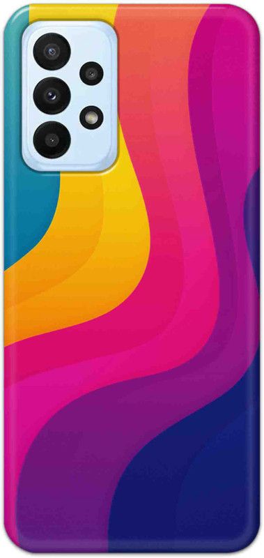 NDCOM Back Cover for Samsung Galaxy A23 Rainbow Color Wave Printed  (Multicolor, Hard Case, Pack of: 1)