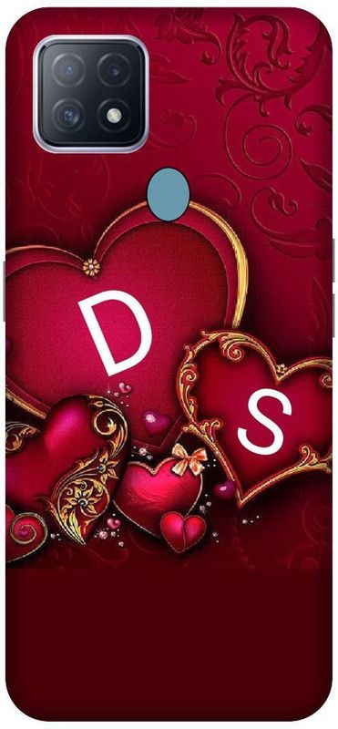 VS PRINT LINK Back Cover for OPPO A15 , CPH2185 ,DS, D LOVES S, DS NAME, DS Love Printed  (Red, Hard Case, Pack of: 1)