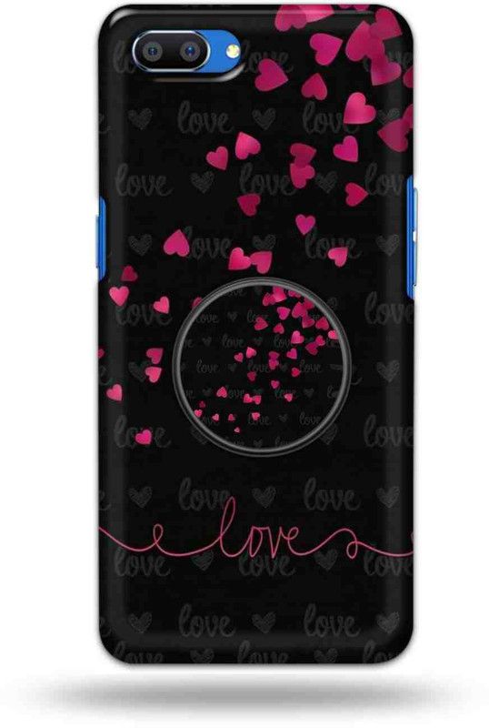 NDCOM Back Cover for Realme C1  (Black, Pink, Cases with Holder, Pack of: 2)