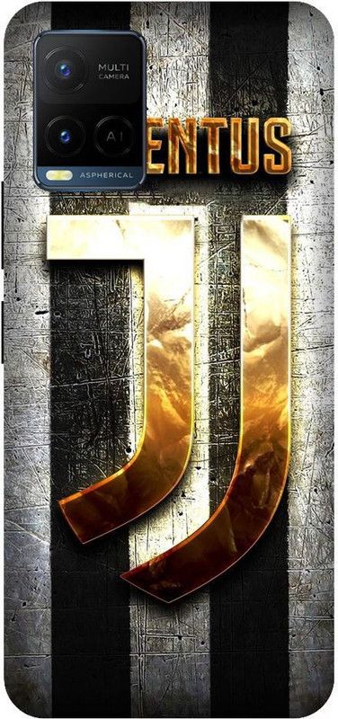 BYXIS Back Cover for Vivo Y21 Juventus, football club, rm, ronaldp, juventus logo, gold  (Multicolor, Shock Proof, Pack of: 1)