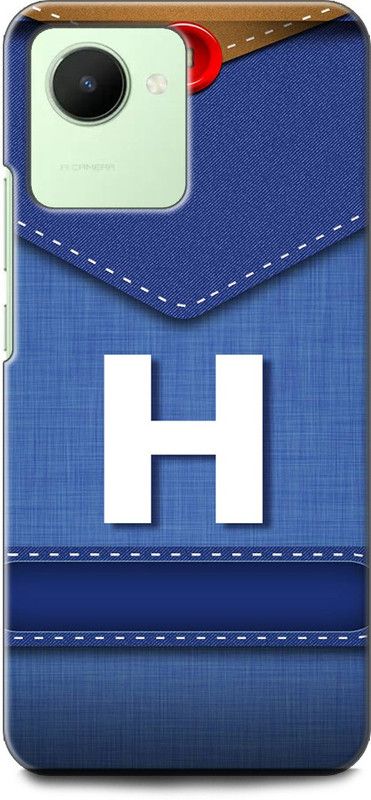 WallCraft Back Cover for Realme Narzo 50i Prime, RMX3506 H, H LETTER, H NAME, BLUE, JEANS, H ALPHABET, ALPHABET  (Multicolor, Dual Protection, Pack of: 1)