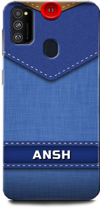 WallCraft Back Cover for Samsung Galaxy M21 ANSH NAME, A, LETTER, BLUE, JEANS, ALPHABET, DESIGN  (Multicolor, Dual Protection, Pack of: 1)