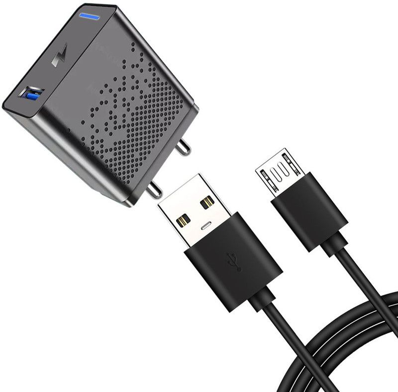 Ardeo 18 W NA 3 A Mobile Wall Charger MH142 18W/3.0A (Micro USB Cable) Support DUAL engine Fast Charging Charger with Detachable Cable  (White, Cable Included)