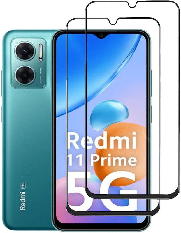 NKCASE Edge To Edge Tempered Glass for Redmi 11 Prime 5G  (Pack of 2)
