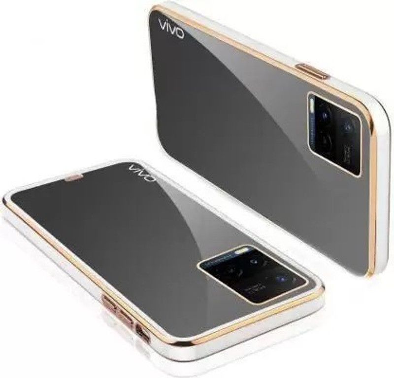 Yebhi Online Back Cover for Y21 Vivo Y21s Vivo Y33s |Electroplated Silicon Golden Plating Crystal Clear Case |  (White, Grip Case, Pack of: 1)