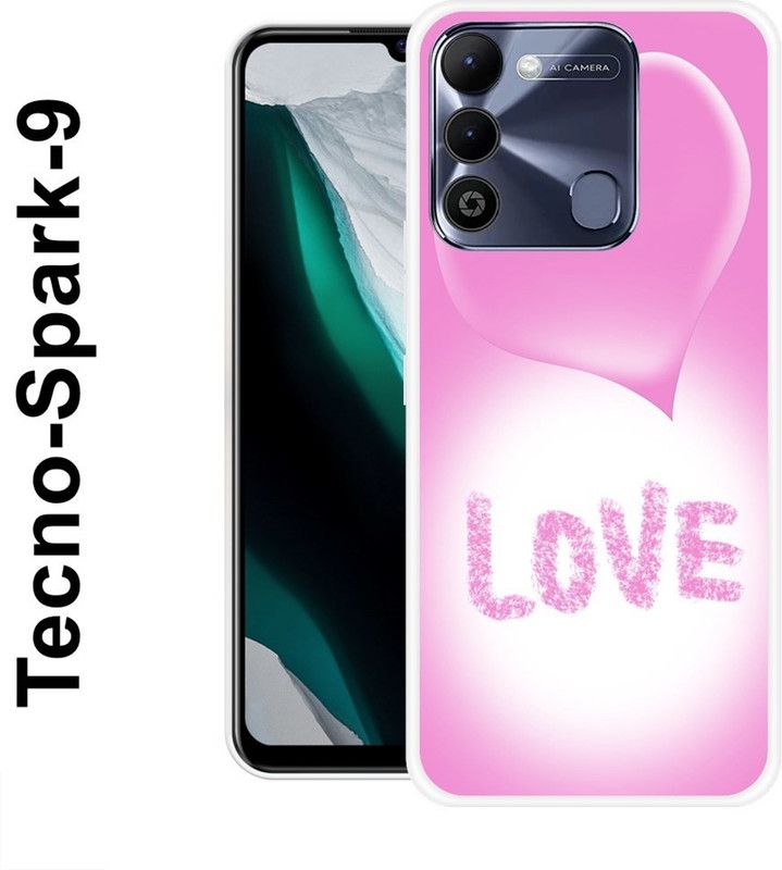 JATLAND Back Cover for Tecno Spark 9  (Pink, White, Silicon)