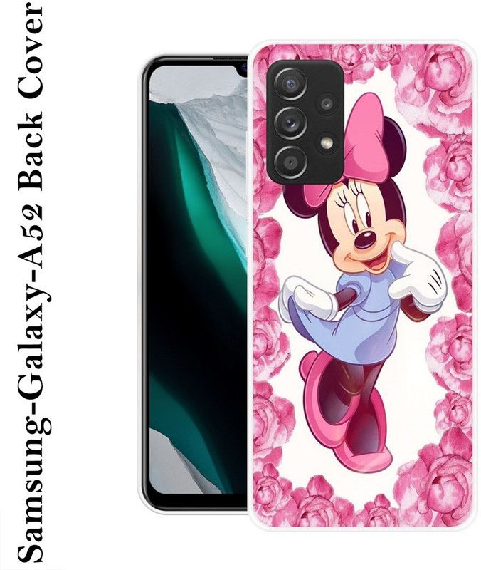SHIVKUDI Back Cover for Samsung Galaxy A52 5G  (Pink, White, Silicon)