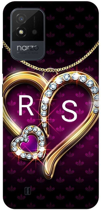 PHONE WALEY.COM Back Cover for Realme Narzo 50i , RMX3231 , RS, R LOVES, S NAME, RS Love Printed  (Black, Hard Case, Pack of: 1)