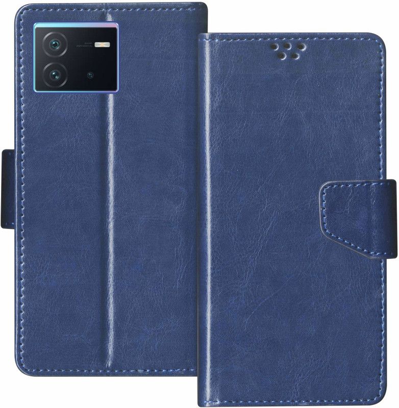 SBMS Flip Cover for iQOO Neo 6 5G  (Blue, Shock Proof, Pack of: 1)