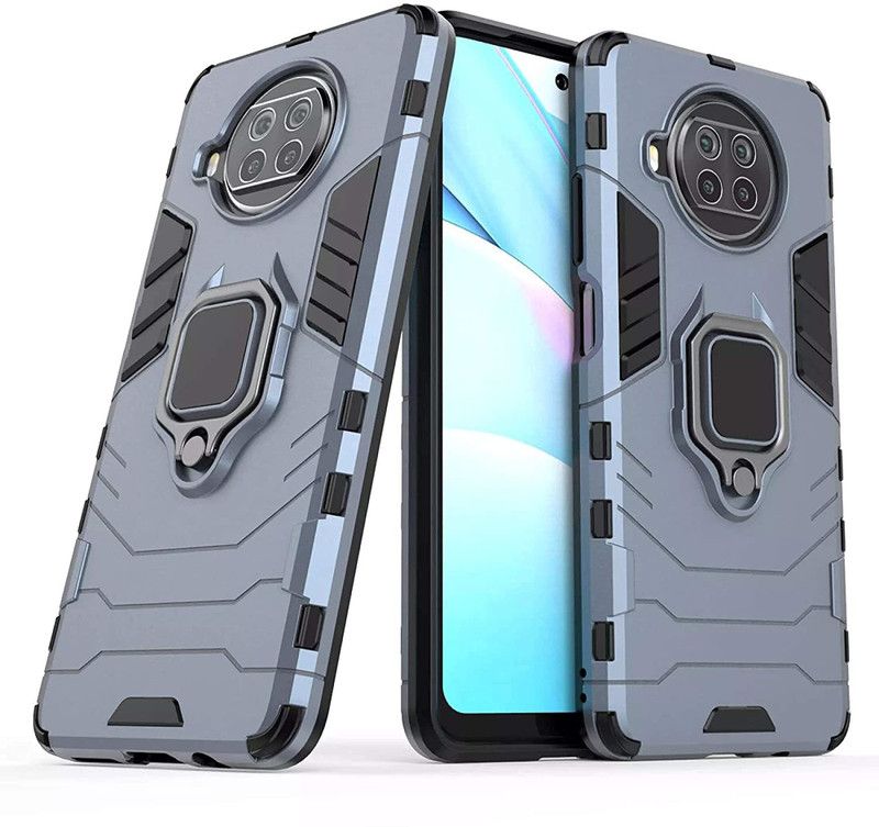 ELEF Back Cover for Redmi 10i 5G Armor Rugged Shockproof with Metal Rotating Ring Case  (Blue, Dual Protection, Pack of: 1)