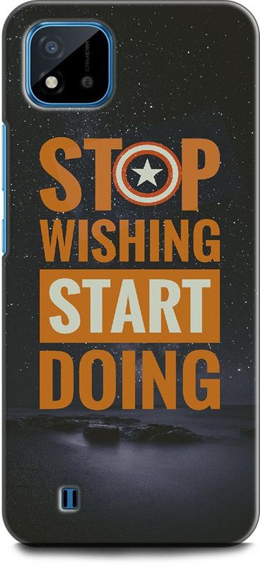 WallCraft Back Cover for Realme C20, RMX3063, RMX3061 MOTIVATIONAL, INSPIRATION, STOP WISHING START DOING, POSITIVE  (Multicolor, Dual Protection, Pack of: 1)