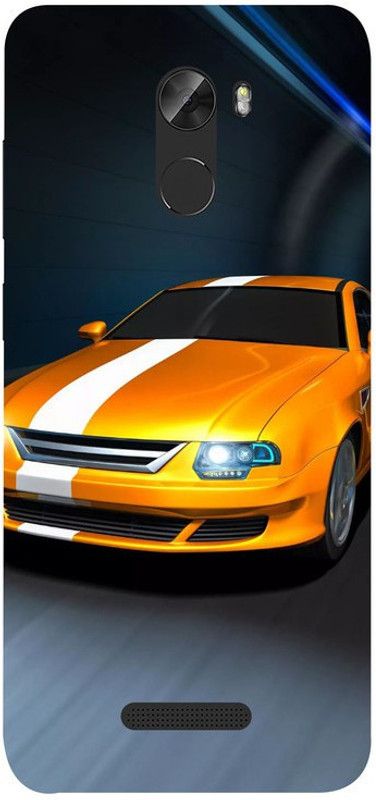 Skyhawk Back Cover for Golden Mask Hard Gionee A1 Lite Yellow Car  (Multicolor, Waterproof, Pack of: 1)