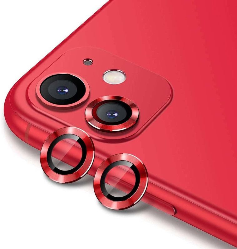Eketi Back Camera Lens Ring Guard Protector for APPLE iPhone 11 (Red)  (Pack of: 2)
