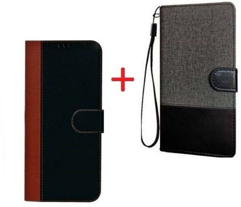 RidivishN Back Cover for MOTOROLA Edge 20 Fusion  (Black, Brown, Magnetic Case, Pack of: 2)