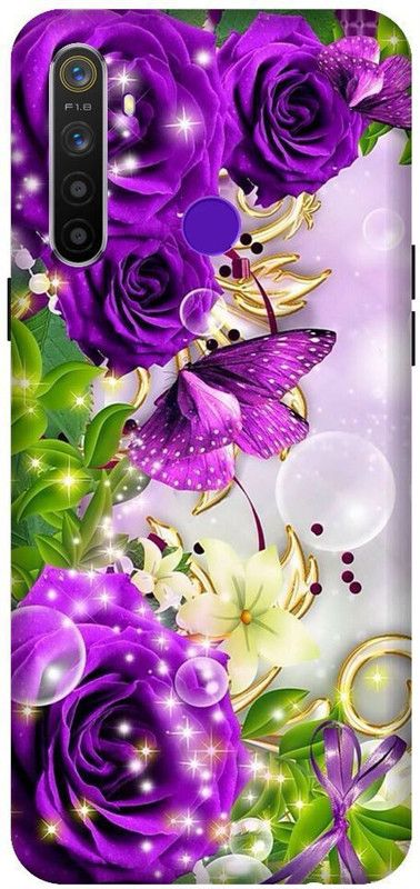 Vinsmoke Back Cover for Realme 5 Butterfly, Lovely, Love you, Heart, Butterflies  (Multicolor, Shock Proof, Pack of: 1)