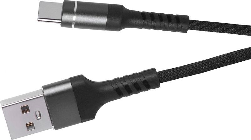 BOWO USB Type C Cable 1 m USB Type C Cable for Samsung Galaxy M31s Ultra Fast Charging Cable  (Compatible with samsung galaxy m31s, Black, Silver, One Cable)
