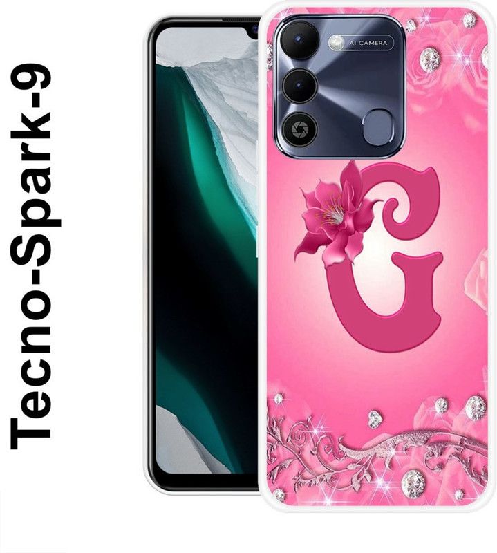 JATLAND Back Cover for Tecno Spark 9  (Pink, Silver, Silicon)